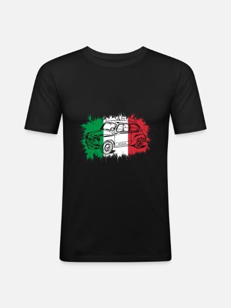 Italy Italy Auto Flag - Men's Slim Fit T-Shirt - black