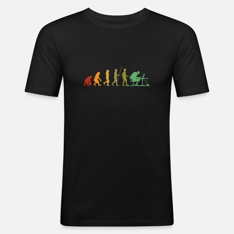 Programmeur geek évolution informatique - T-shirt près du corps Homme - noir