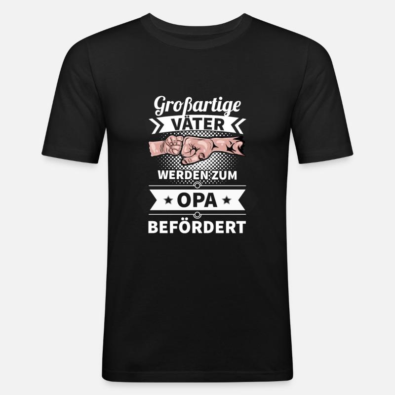 Opa - Männer Slim Fit T-Shirt - Schwarz