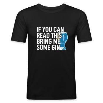 Alkohol saufen - Männer Slim Fit T-Shirt - Schwarz - Vorne - Nik (191cm)