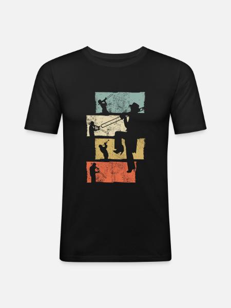 Trombone Musical Instrument - Men's Slim Fit T-Shirt - black