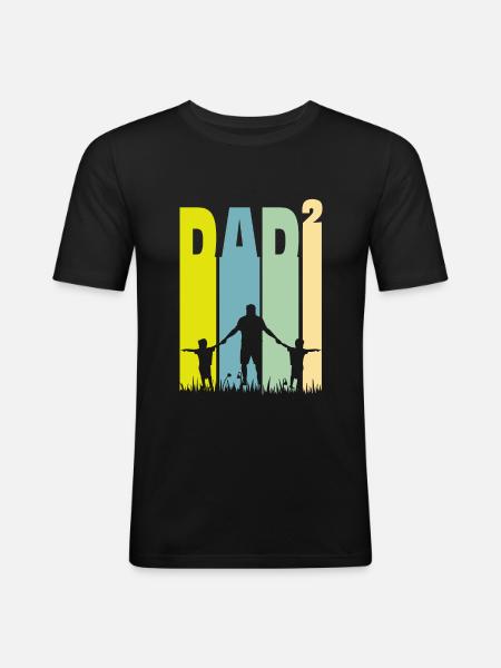 Far til to børn Far - Herre Slim Fit T-Shirt - sort