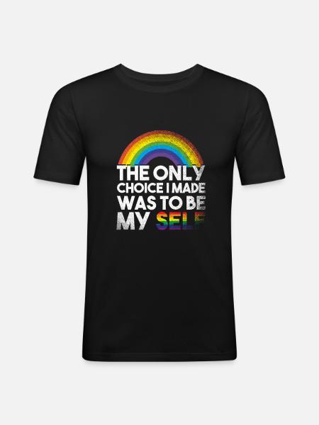 LGBTQ - T-shirt près du corps Homme - noir