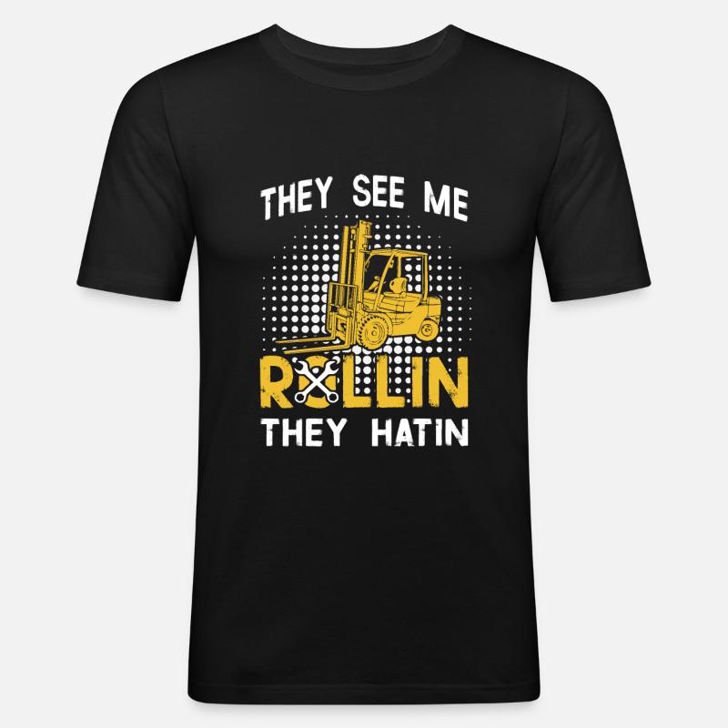 Gabelstaplerfahrer - Staplerfahrer - Männer Slim Fit T-Shirt - Schwarz
