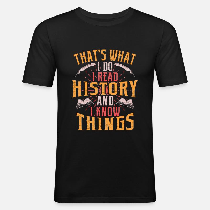 Lehrer Geschichte Geschenk - Männer Slim Fit T-Shirt - Schwarz