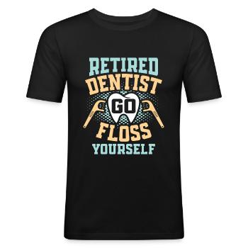 Rentner Zahnarzt Ruhestand Zahnmedizin - Männer Slim Fit T-Shirt - Schwarz - Vorne - Nik (191cm)
