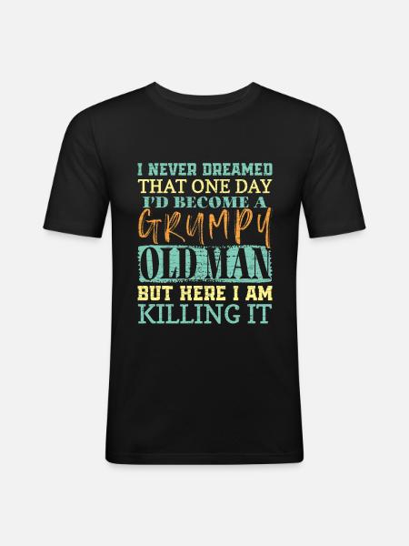 Großvater Geschenk Opa Geschenkidee - Männer Slim Fit T-Shirt - Schwarz