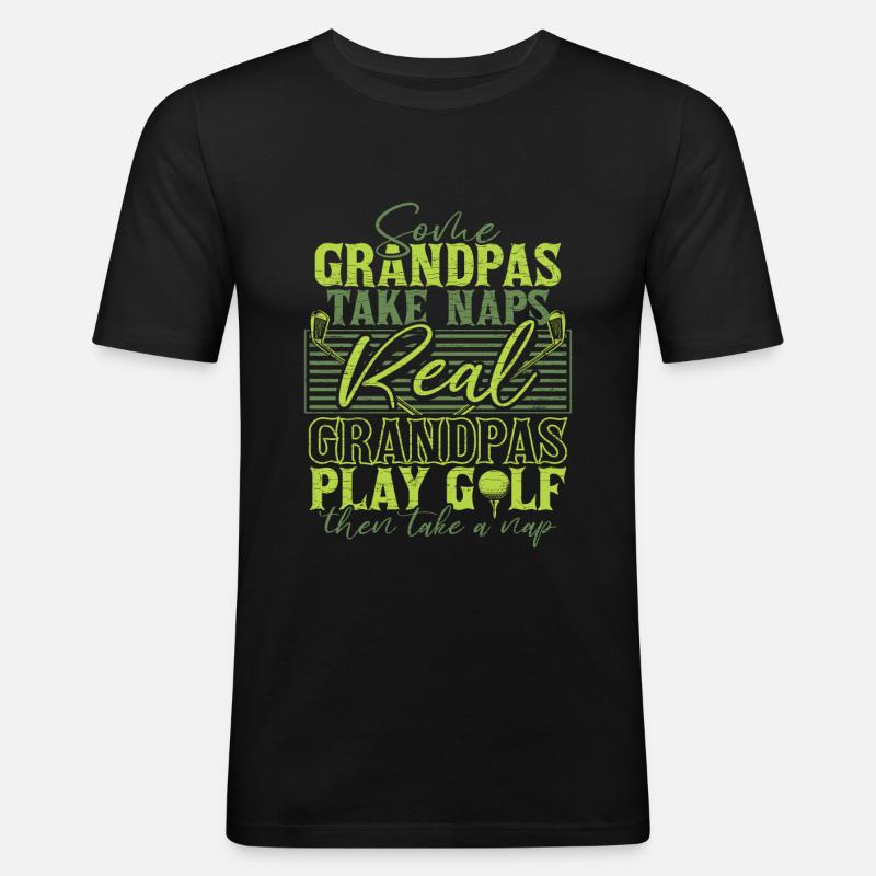 Großvater Golf Opa Golfer - Männer Slim Fit T-Shirt - Schwarz