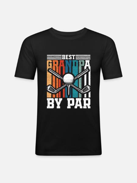 Golfer Opa Golf - Männer Slim Fit T-Shirt - Schwarz