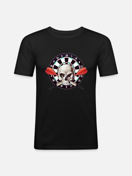 dart skull - Men's Slim Fit T-Shirt - black