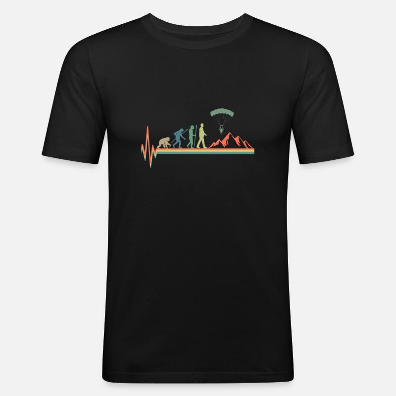 Evolution paraglider gift - Men's Slim Fit T-Shirt - black