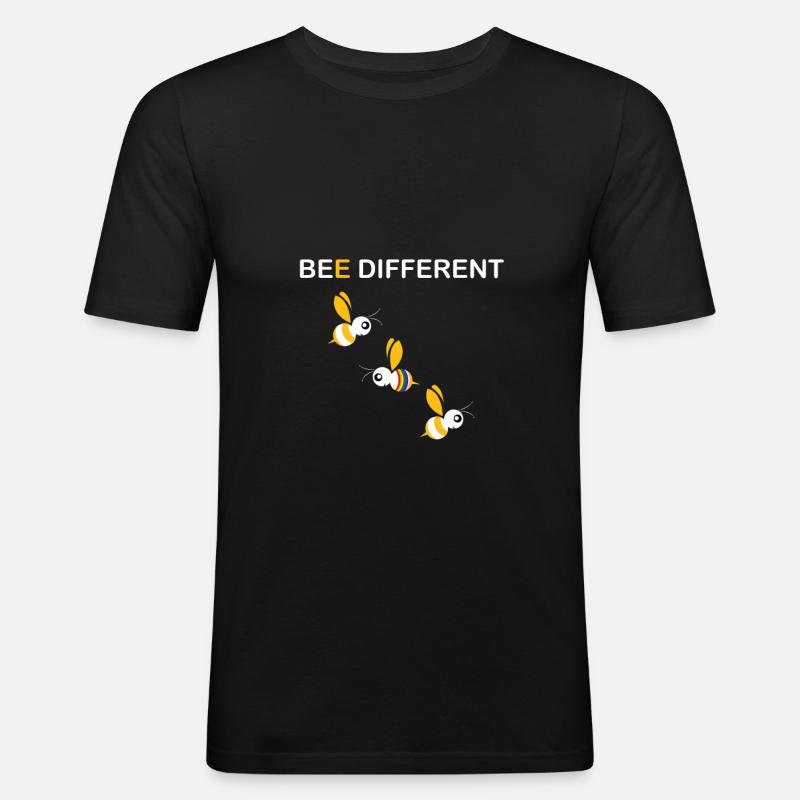 Bee different - Männer Slim Fit T-Shirt - Schwarz