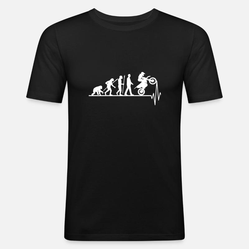 Motocross Evolution - Männer Slim Fit T-Shirt - Schwarz