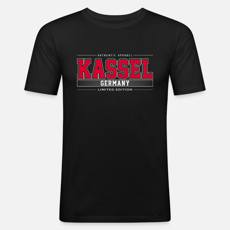 Kassel - Männer Slim Fit T-Shirt - Schwarz