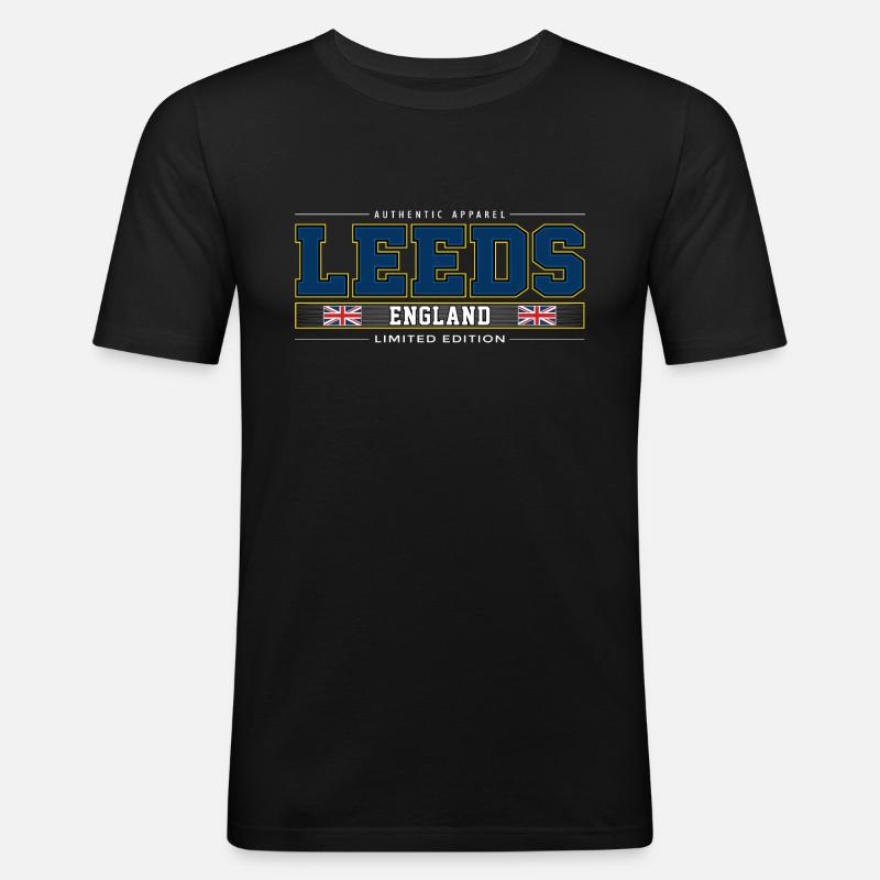 Leeds - Männer Slim Fit T-Shirt - Schwarz