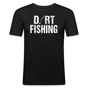 Dirt Fishing - Détecteur de métaux - T-shirt près du corps Homme - noir - Devant - Nik (191cm)