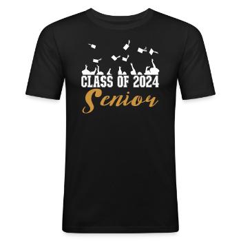 College Graduate 2024 - Class of 2024 Senior - Men's Slim Fit T-Shirt - black - Front - Nik (191cm)