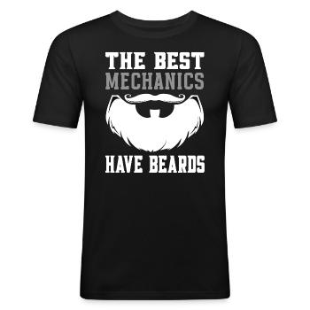 Les meilleurs mécaniciens ont des barbes - Mechaniker - T-shirt près du corps Homme - noir - Devant - Nik (191cm)