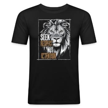 Seek Respect not Attention - Men's Slim Fit T-Shirt - black - Front - Nik (191cm)