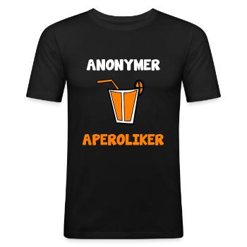 Anonymer Aperoliker Alkoholiker Geschenk - Männer Slim Fit T-Shirt - Schwarz - Vorne - Nik (191cm)