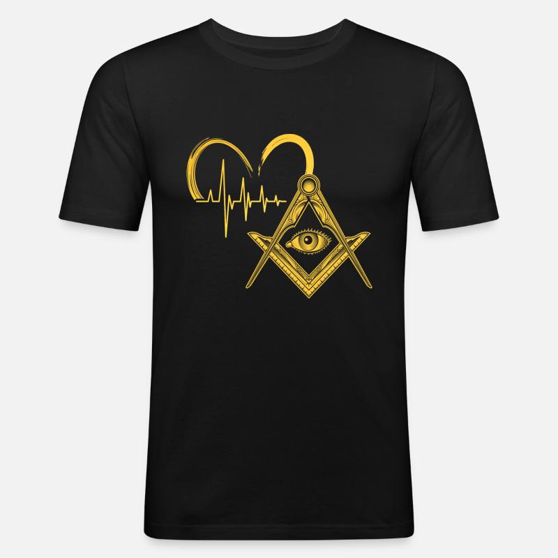 Masonic Freemasonry Fraternal - Männer Slim Fit T-Shirt - Schwarz