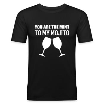 Menthe pour Mojito Sweet Person Cadeau - T-shirt près du corps Homme - noir - Devant - Nik (191cm)