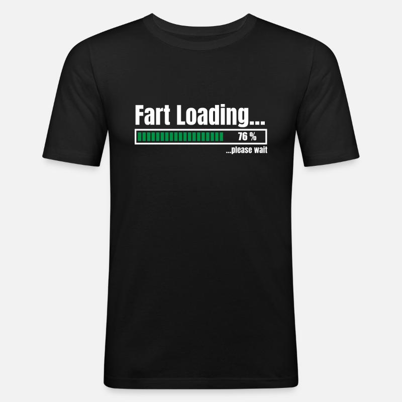 Fart Loading - Männer Slim Fit T-Shirt - Schwarz