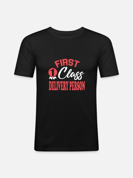 First-class deliverer - Men's Slim Fit T-Shirt - black
