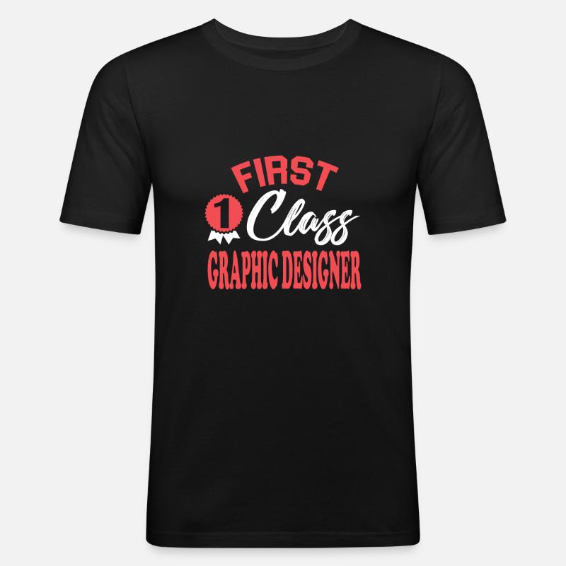 Erstklassiger Grafiker - Männer Slim Fit T-Shirt - Schwarz