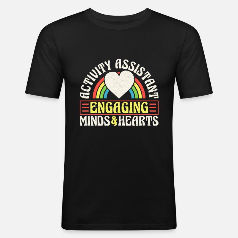 Rainbow Activity Assistant - Männer Slim Fit T-Shirt - Schwarz