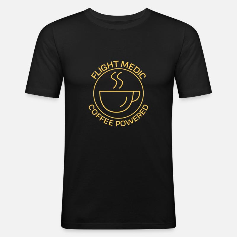 Flight Medic Coffee powered Luftrettung - Männer Slim Fit T-Shirt - Schwarz