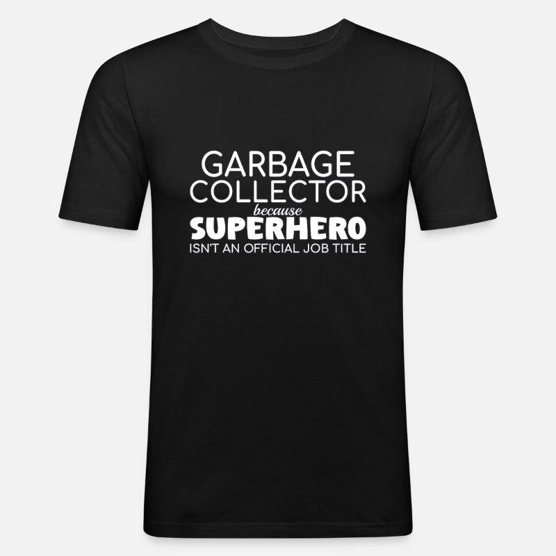 Garbage collector Superhero - Männer Slim Fit T-Shirt - Schwarz