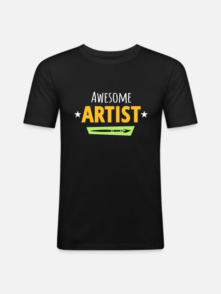 Artiste - T-shirt près du corps Homme - noir