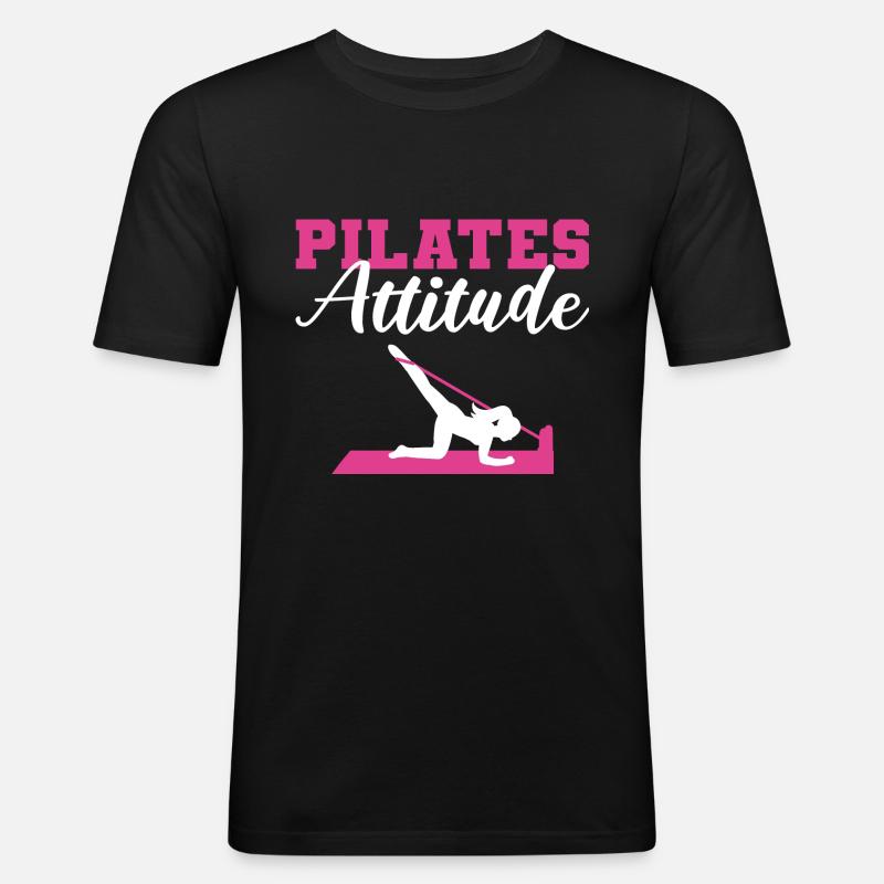 Pilates Posture Buddhist Gift - Men's Slim Fit T-Shirt - black