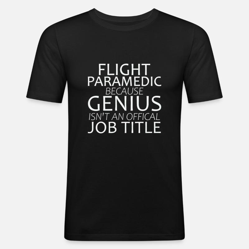 Flight Paramedic Genius Luftrettung - Männer Slim Fit T-Shirt - Schwarz