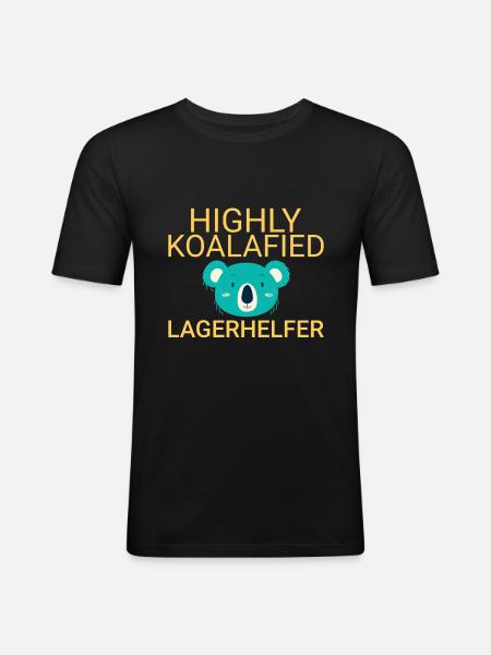 Warehouse Assistant Koalafied - Men's Slim Fit T-Shirt - black