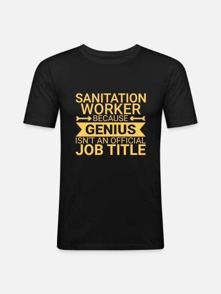 Sanitation worker Genius - Men's Slim Fit T-Shirt - black