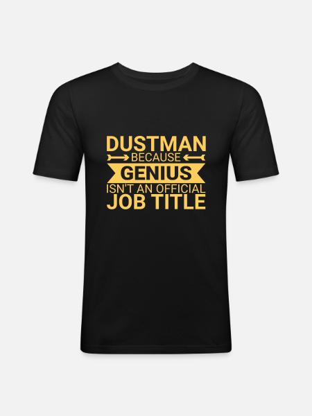 Dustman Genius - Männer Slim Fit T-Shirt - Schwarz