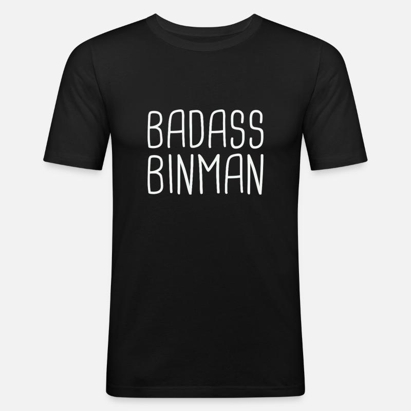 Binman Badass - Männer Slim Fit T-Shirt - Schwarz