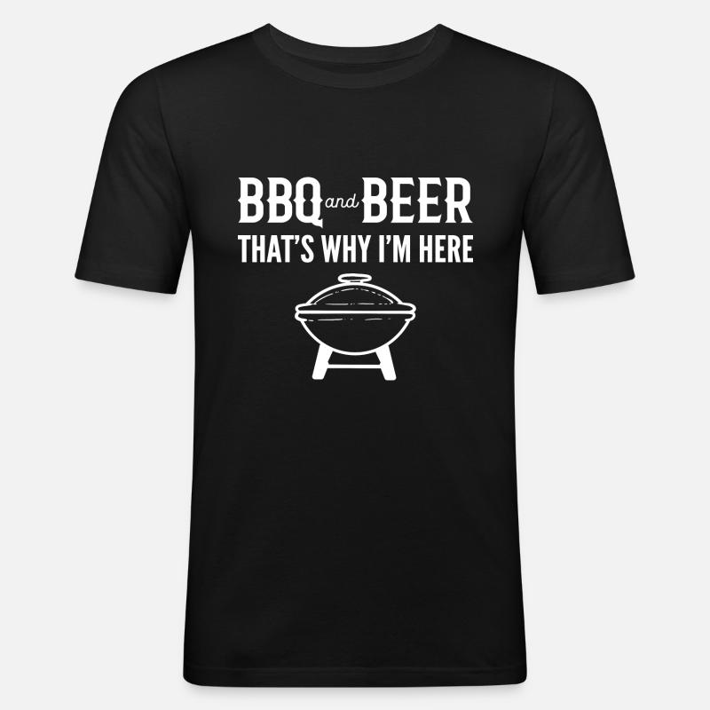 Grill und Bier Trinker Geschenk - Männer Slim Fit T-Shirt - Schwarz