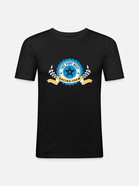 RACING-TEAM - Männer Slim Fit T-Shirt - Schwarz
