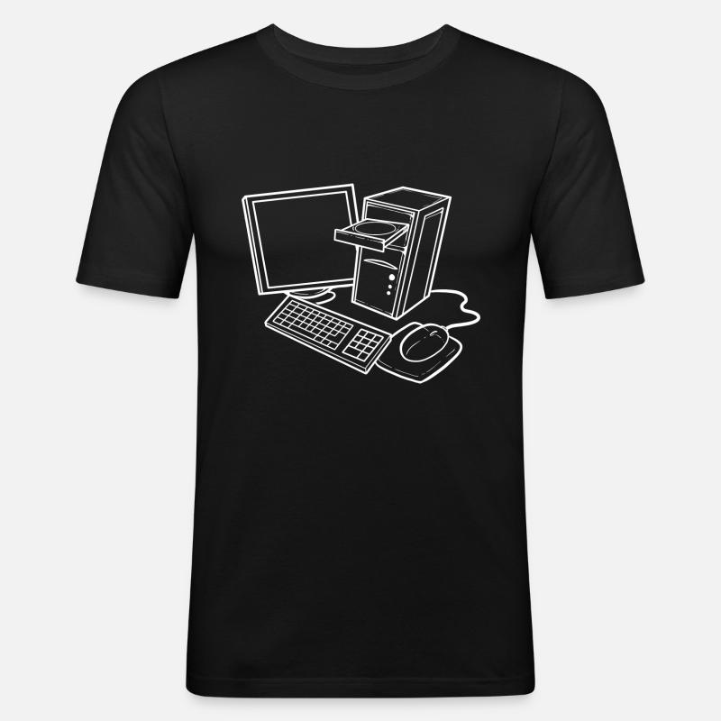 Computer-Set Computertechniker Geschenk - Männer Slim Fit T-Shirt - Schwarz