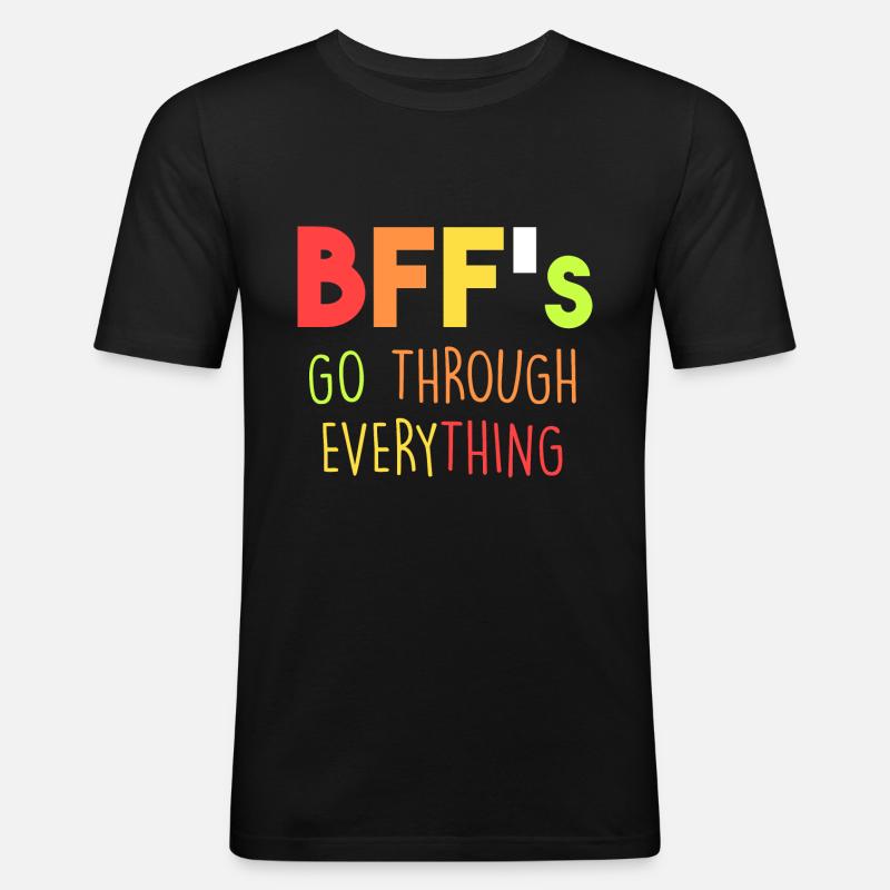 BFFs machen alles mit - Männer Slim Fit T-Shirt - Schwarz