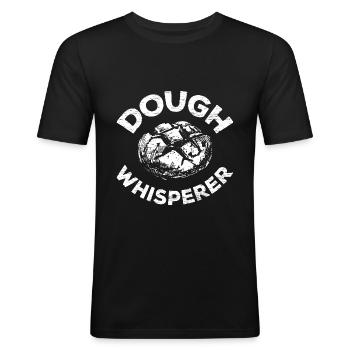 Pains boulangers - T-shirt près du corps Homme - noir - Devant - Nik (191cm)