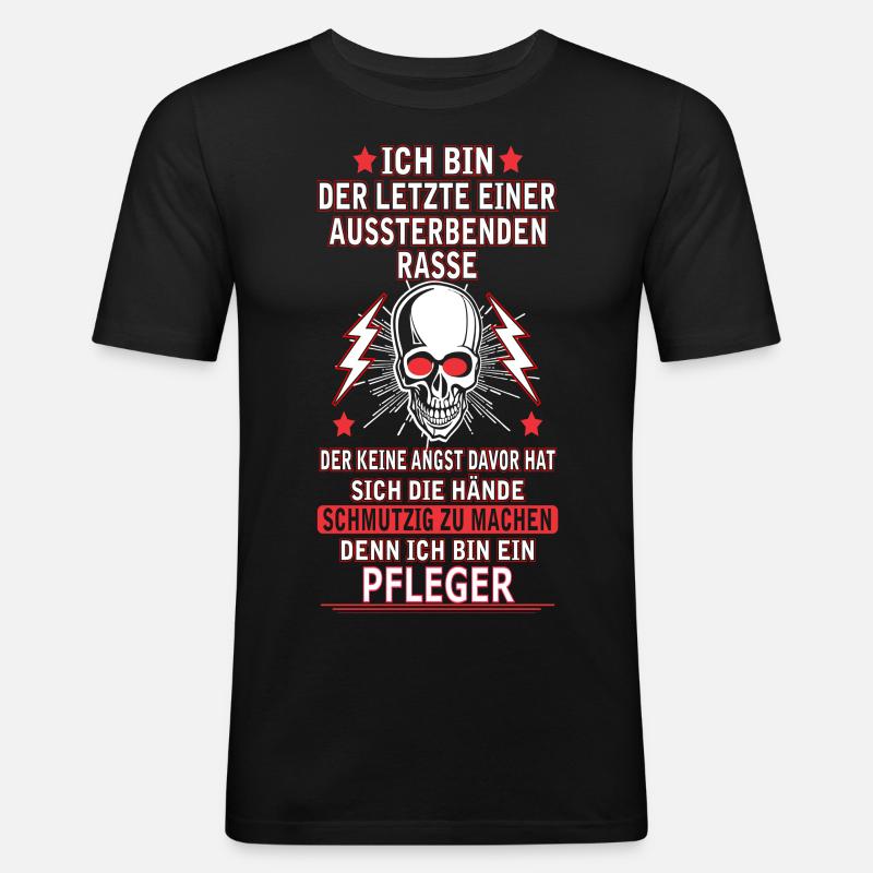 PFLEGER - Männer Slim Fit T-Shirt - Schwarz