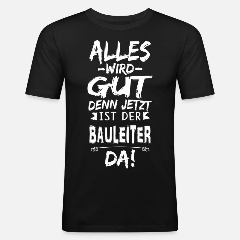 BAULEITER - Männer Slim Fit T-Shirt - Schwarz