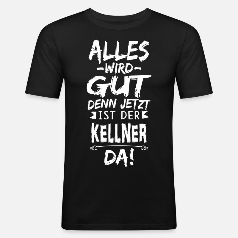 KELLNER - Männer Slim Fit T-Shirt - Schwarz