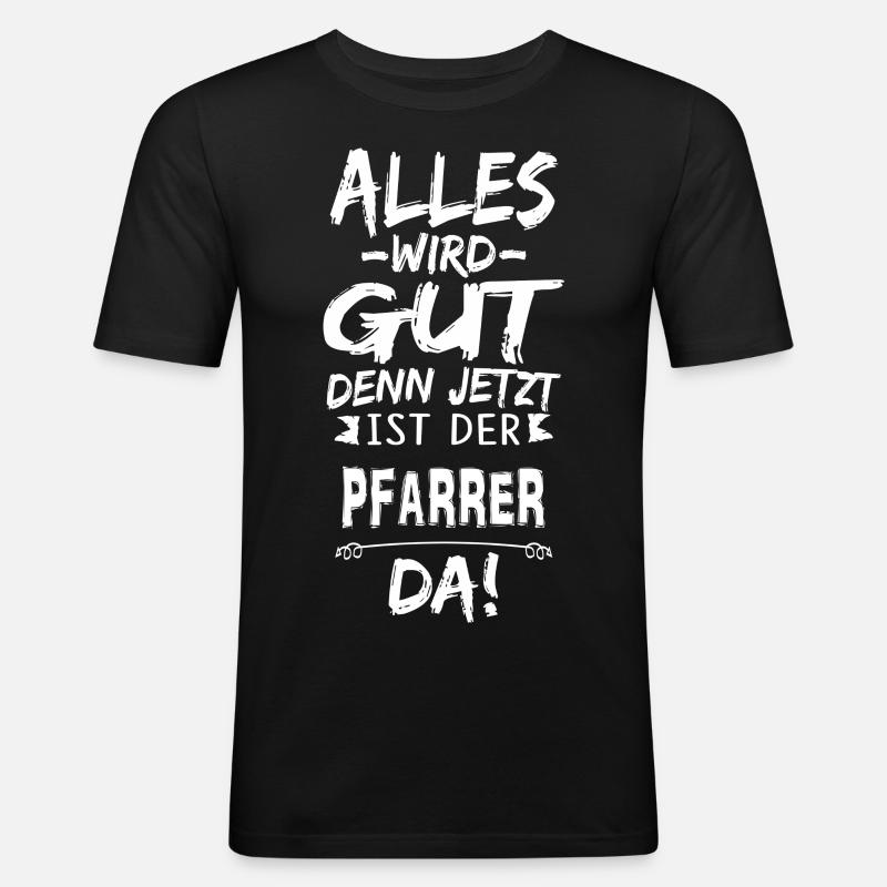 PFARRER - Männer Slim Fit T-Shirt - Schwarz