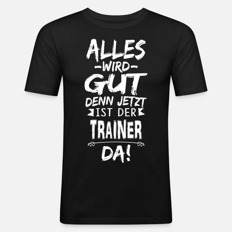 TRAINER - Männer Slim Fit T-Shirt - Schwarz