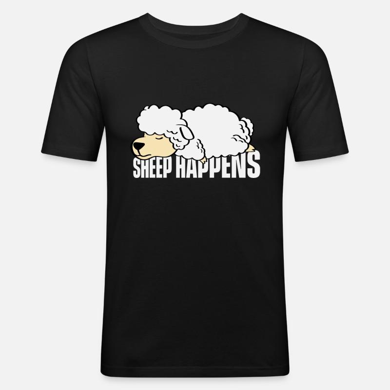 Schafe passiert Schäfer Gift - Männer Slim Fit T-Shirt - Schwarz